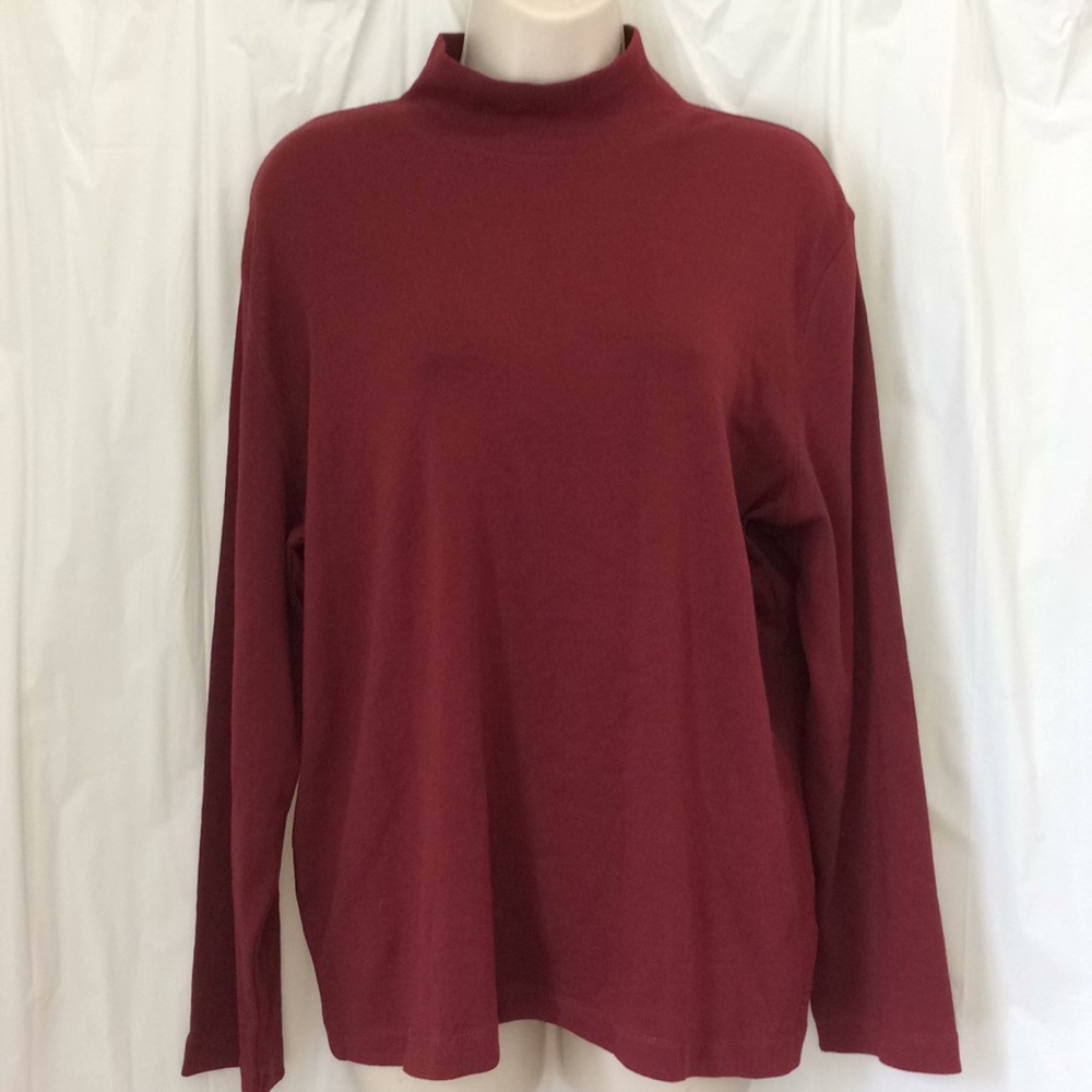 NWT Jones Sport XXL Mock Neck Long Sleeve Burgundy